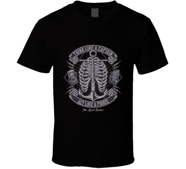 Think Like a Captain T Shirt T-Shirt - Inked Threadz